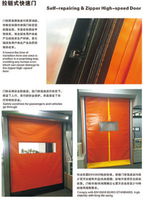근대 보안 단열형 급속 롤러 도어 강철 구조 날씨 저항 셔터 PVC 빠른 롤업 도어