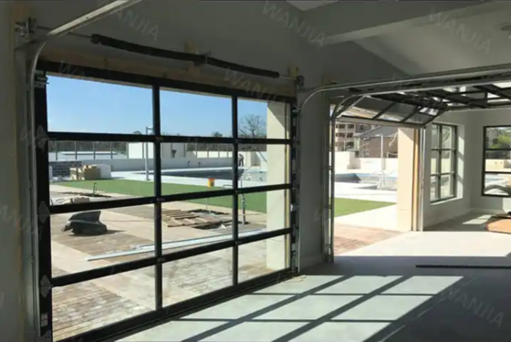 아크릴 알루미늄 맑은 차고 문 전체 뷰 투명한 차고 문 유리 섹션 차고 문 현대 디자인 스타일