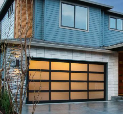 현대 디자인 스타일 물 막성 자동 검은 알루미늄 얼음 투명한 유리 섹션 디자인 가리지 문