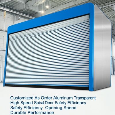 주문형 알루미늄 투명 고속 스파이럴 도어 안전 효율성 안전 효율성 개방 속도 0.8m/s 내구성