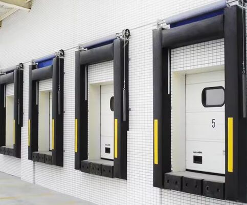 현대 산업 지능형 공장 로딩 시스템 도크 도어 쉘터는 도크 보호를 위해 조절 가능한 핏과 내구성이 뛰어난 구조를 제공합니다.